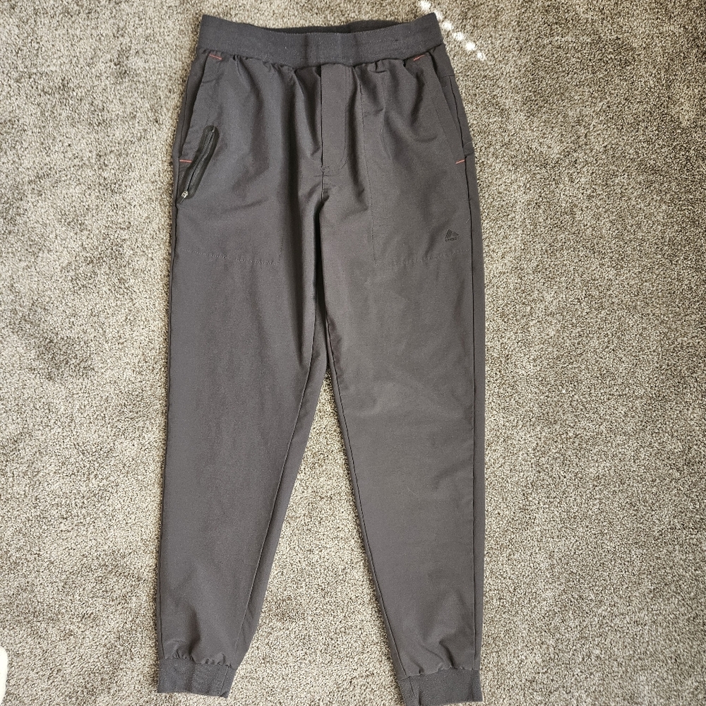 RBX Women's Medium Gray Jogger Pants Drawstring Waist 3 Front Pockets 1 Back